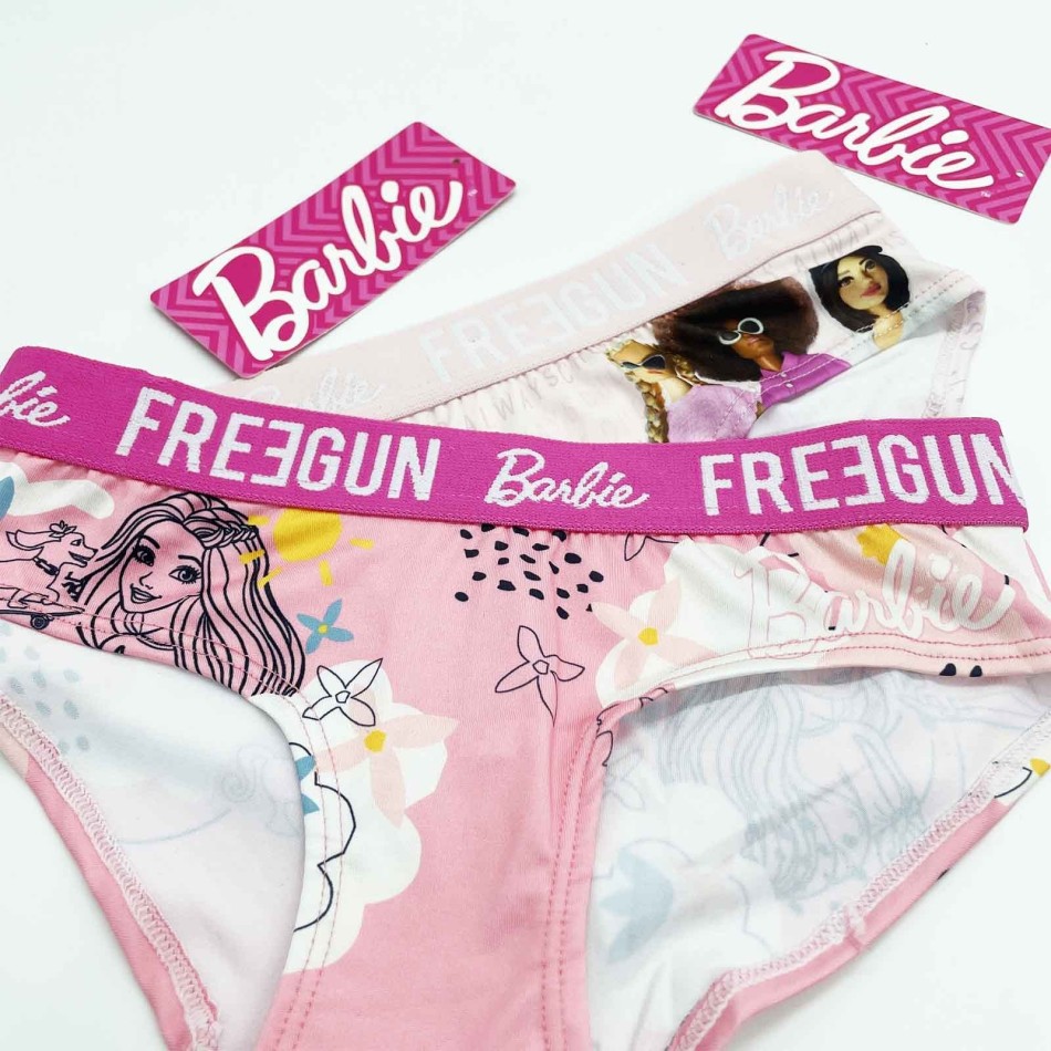 FREEGUN Set om 2 Barbie Girl Boxershorts Officiell Mattel Licens
