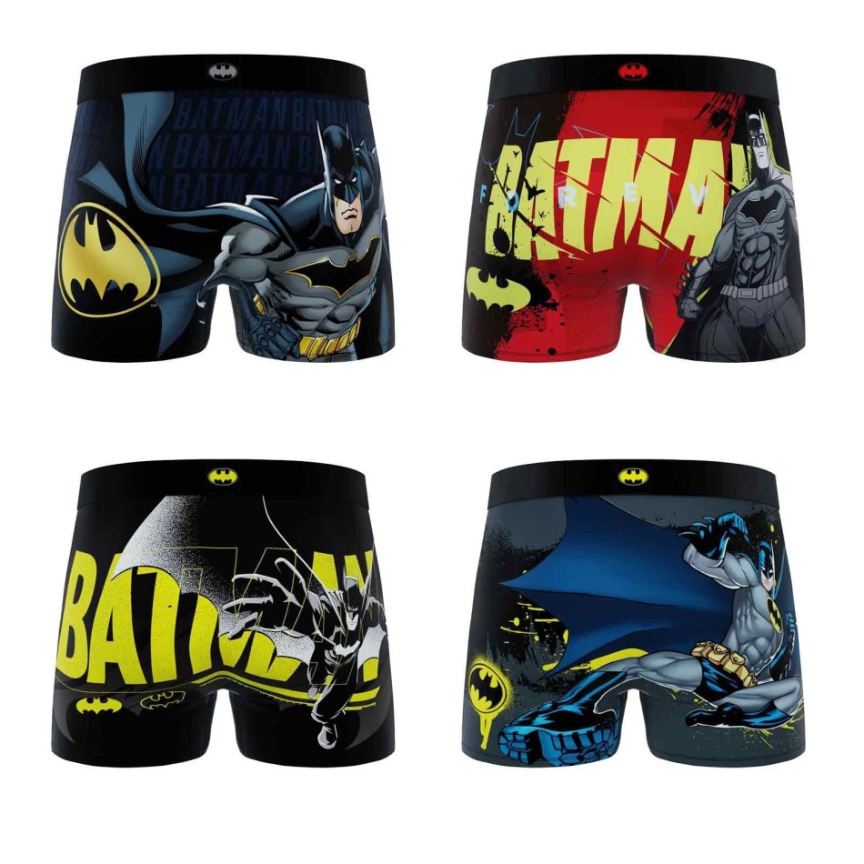 FREEGUN Set med 4 DC Comics Batman "Gotham City" Boxershorts för pojkar
