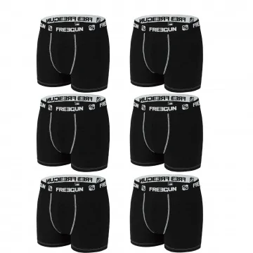 Set van 6 katoenen boxershorts voor jongens (Set jongensboxershorts) Freegun chez FrenchMarket