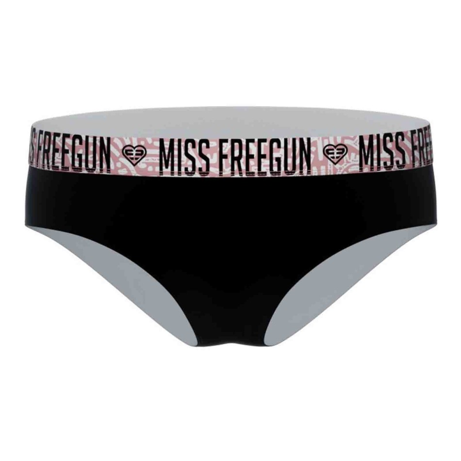 FREEGUN Set med 4 svarta bomullsboxers för flickor med sublimerad linning