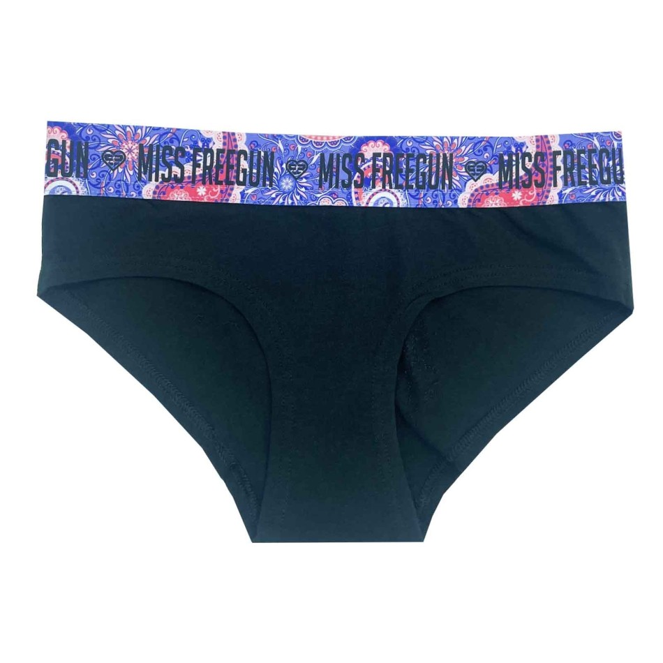 FREEGUN Lot de 6 Boxers Noir Femme en Coton