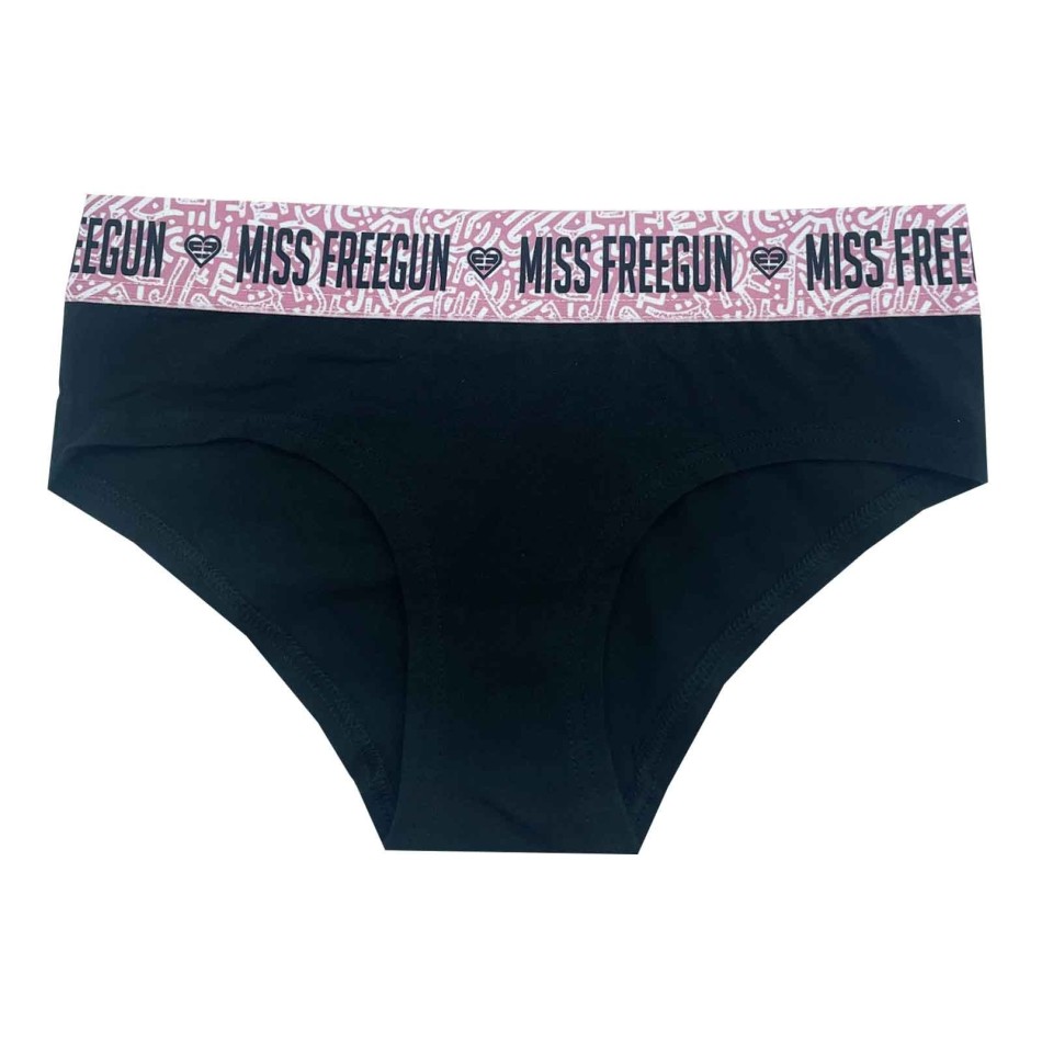 FREEGUN Lot de 6 Boxers Noir Femme en Coton