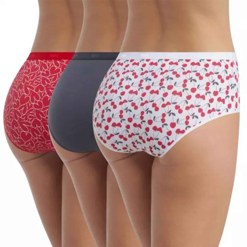 DIM Women | Set med 3 boxershorts i bomullsstretch "Les Pockets de Dim"