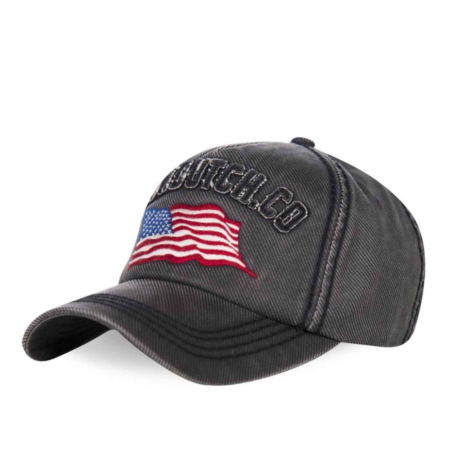 Mössa Von Dutch Vintage baseball stil USA flagga grå
