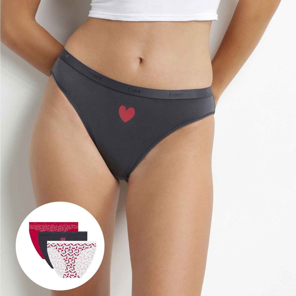 ★ DIM Les Pockets Set of 3 Women's Cotton Stretch Briefs | rabatterat pris