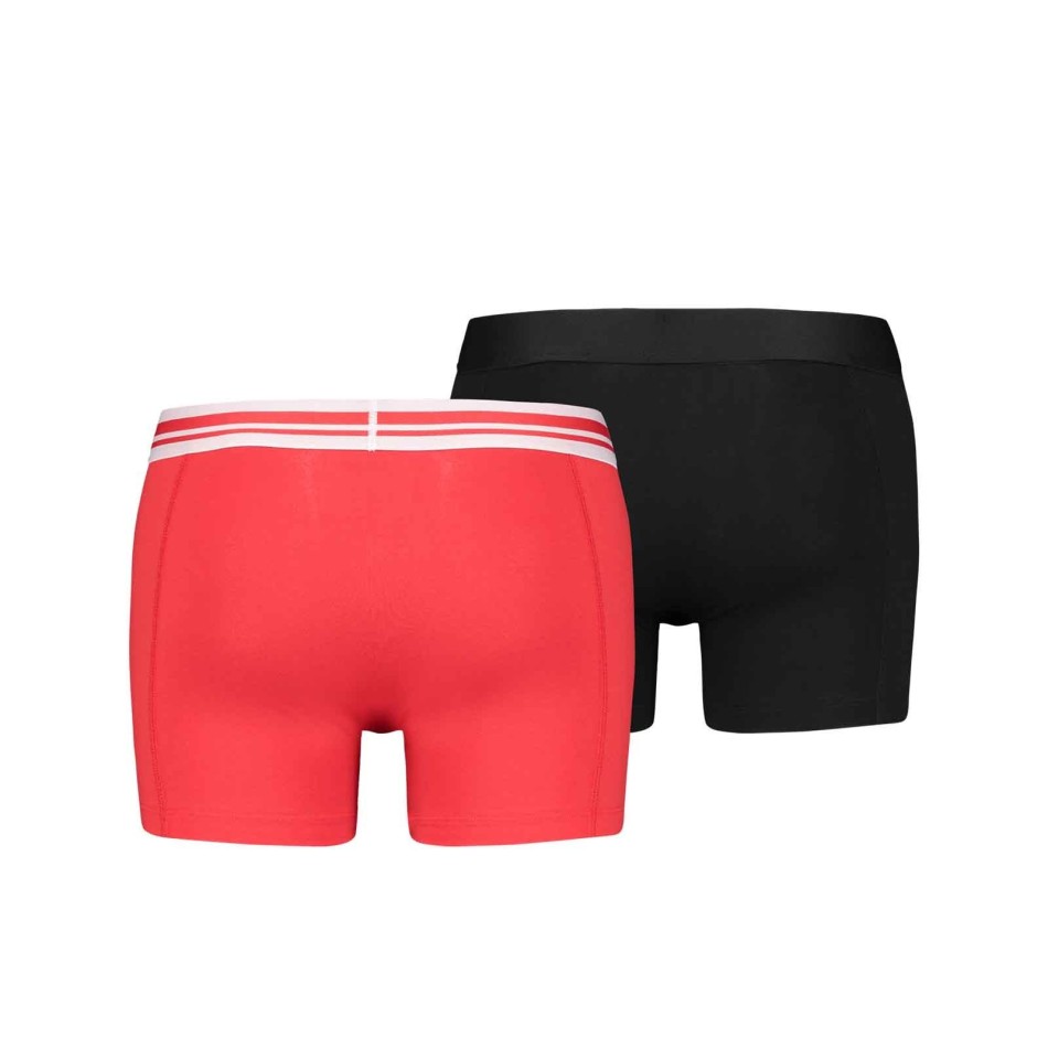 PUMA Set om 2 herrboxershorts i bomull med Placed Logo - enfärgade med broderad bred midjeresår