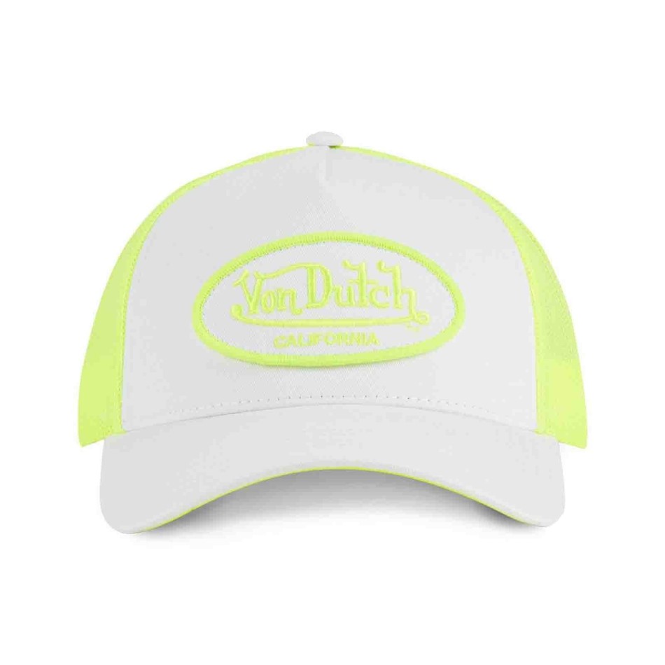 Von Dutch White Fluorescent "Bi-Color" Trucker Cap Fri leverans