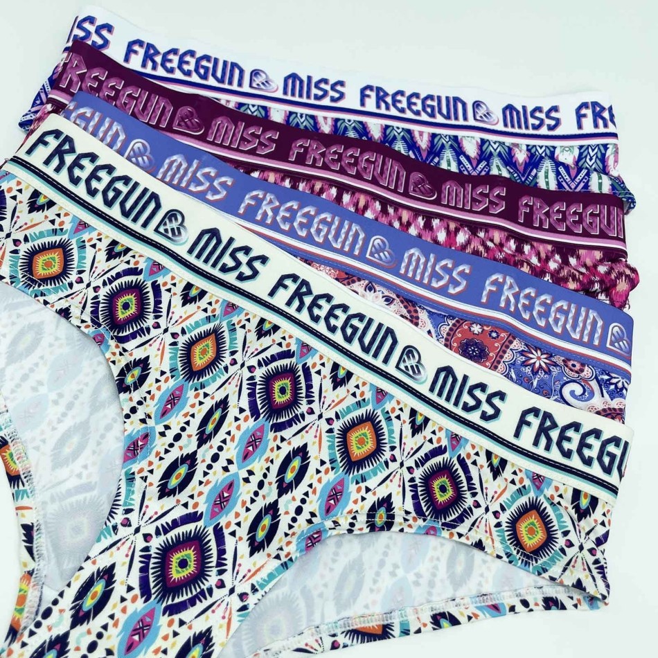 Lot de 4 Boxers-Culottes Femme en Microfibre (Boxer Femme) Freegun chez FrenchMarket