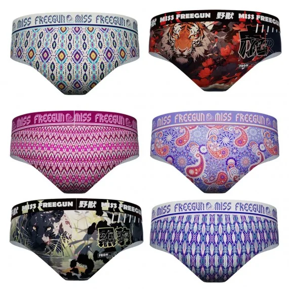 Set di 6 boxer-mutandine da donna in microfibra (Boxer - Slip) Freegun chez FrenchMarket