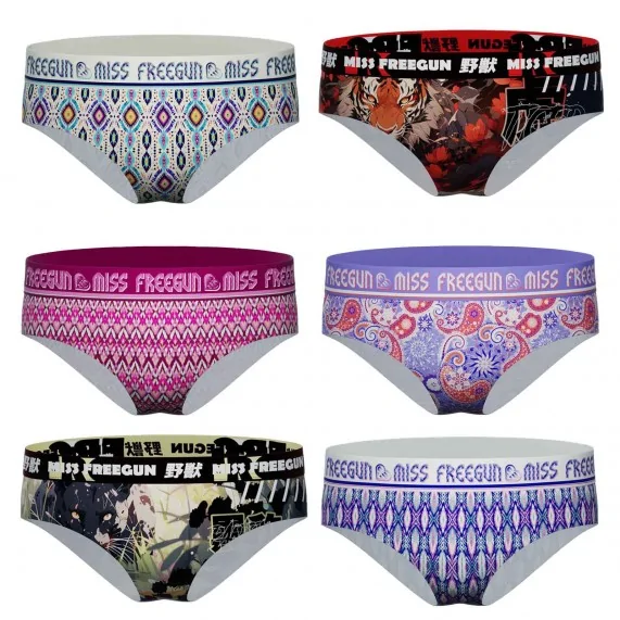 Set di 6 boxer-mutandine da donna in microfibra (Boxer - Slip) Freegun chez FrenchMarket