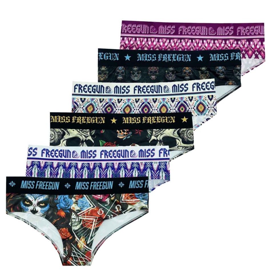 Set of 6 Women's Microfiber Boxer Briefs (Boxers) Freegun on FrenchMarket