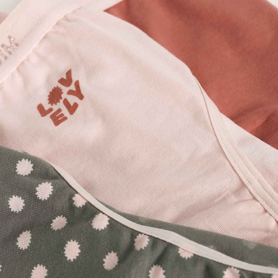 DIM GIRLS | Set med 3 stycken fina bomullsbyxor för flickor med stretchfickor