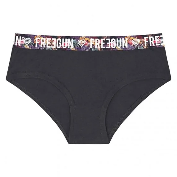 Damesboxer Zwart Biologisch Katoen "Sublimatie Riem (Boksers) Freegun chez FrenchMarket