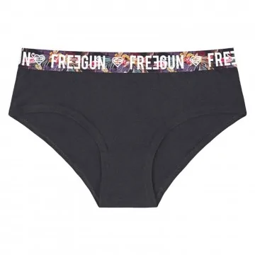 Boxer donna nero in cotone organico "Cintura a sublimazione (Boxer - Slip) Freegun chez FrenchMarket