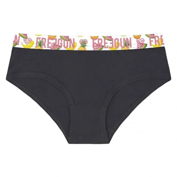 Damesboxer Zwart Biologisch Katoen "Sublimatie Riem (Boksers) Freegun chez FrenchMarket