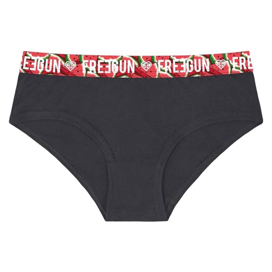 Boxer donna nero in cotone organico "Cintura a sublimazione (Boxer - Slip) Freegun chez FrenchMarket