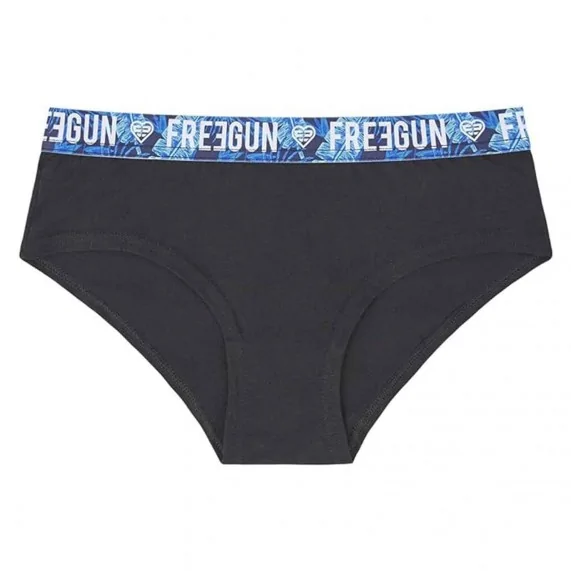 Boxer donna nero in cotone organico "Cintura a sublimazione (Boxer - Slip) Freegun chez FrenchMarket