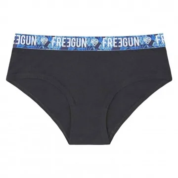 Boxer für Frauen Schwarz Bio-Baumwolle "Sublimationsgürtel" (Boxers - Höschen) Freegun auf FrenchMarket
