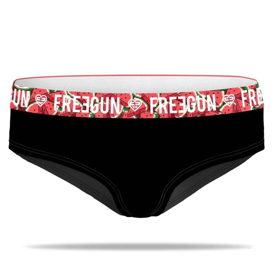 Women's Boxer Black Organic Cotton "Sublimation Belt (Boxers) Freegun on FrenchMarket