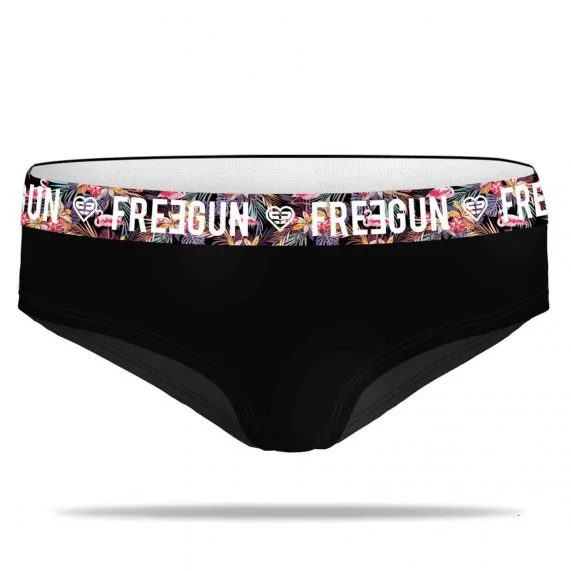 Damesboxer Zwart Biologisch Katoen "Sublimatie Riem (Boksers) Freegun chez FrenchMarket