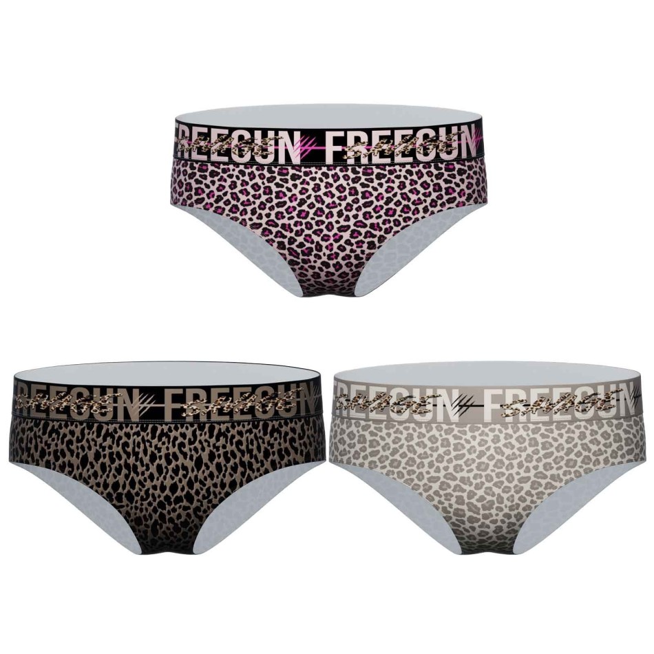 Set van 3 damesboxershorts van microvezel (Boksers) Freegun chez FrenchMarket