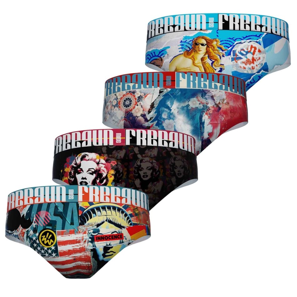 Lot de 4 Boxers-Culottes Femme en Microfibre (Boxer Femme) Freegun chez FrenchMarket