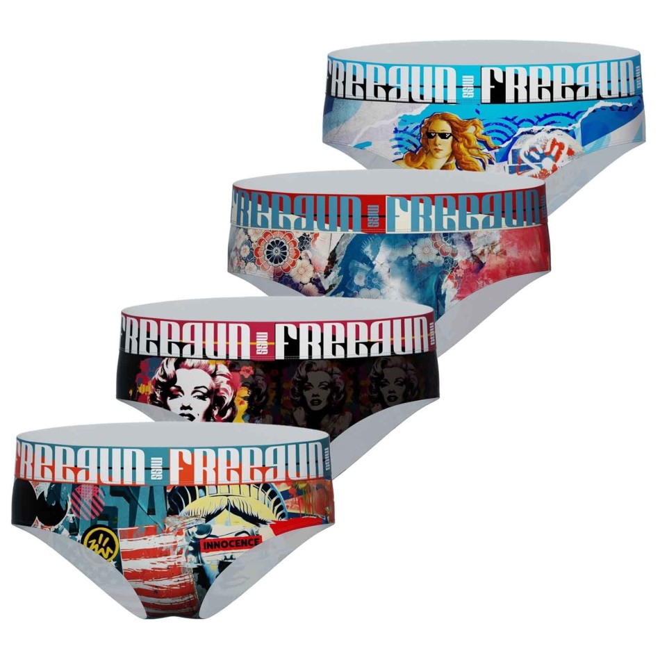 FREEGUN Women | Set med 4 boxershorts i mikrofiber