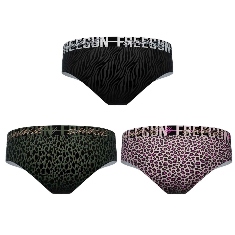 Lot de 3 Boxers - Culottes Fille "Panthère" (Boxers/Shorty) Freegun chez FrenchMarket