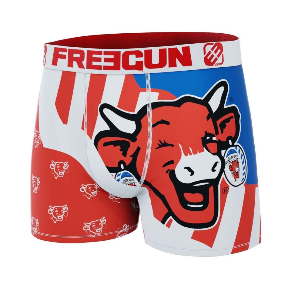 FREEGUN Set med 4 "The Laughing Cow"-boxershorts i mikrofiber för män