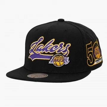 NBA Los ANgeles Lakers "Oversweep" Snapback Cap (NBA-Kappe) Mitchell & Ness auf FrenchMarket
