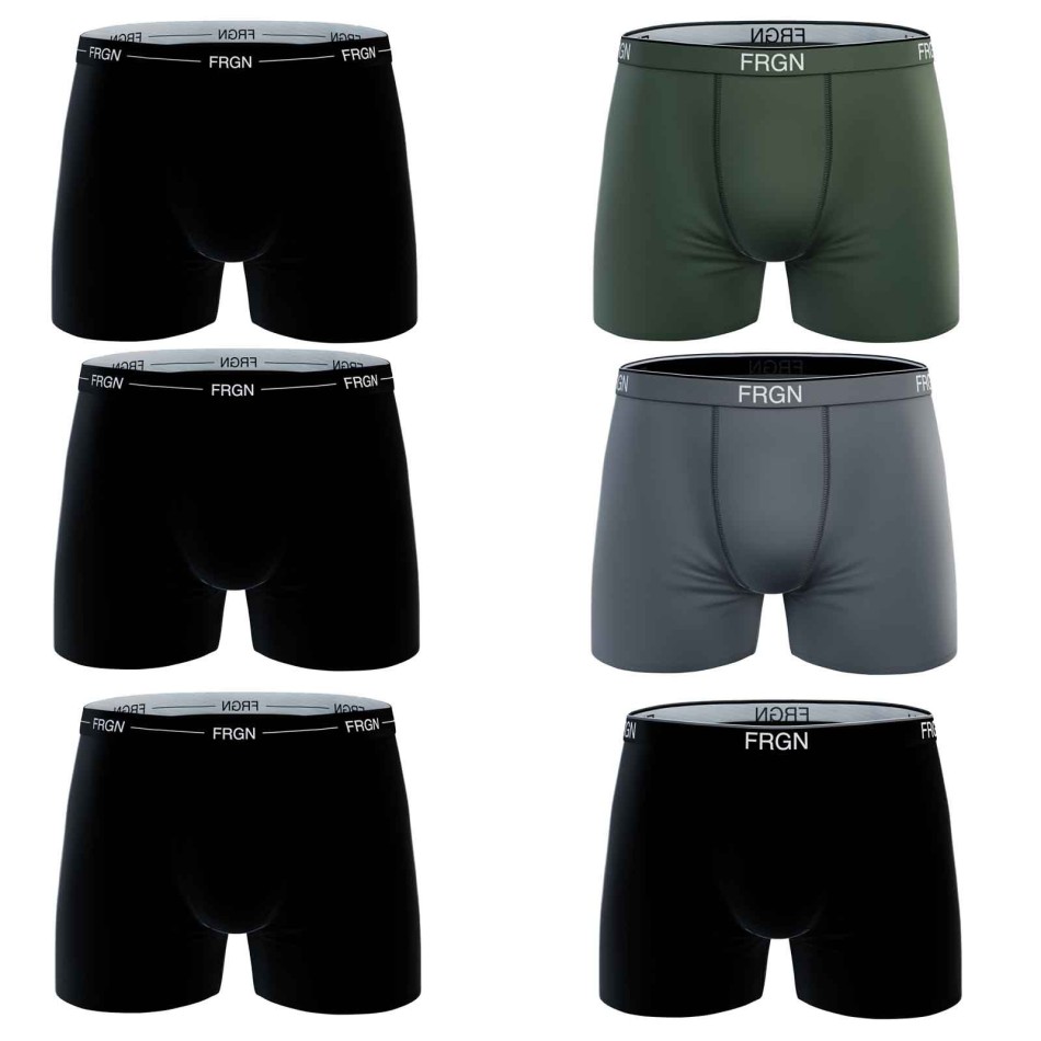 Lote de 6 calzoncillos bóxer de algodón para hombre FRGN (Calzoncillos para hombre) Freegun chez FrenchMarket