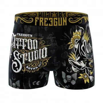 Boxer für Männer Mikrofaser Skull & Tatoo (Boxershorts Mann) Freegun auf FrenchMarket
