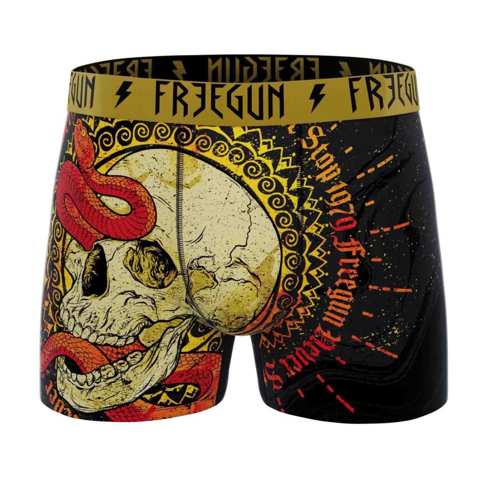 FREEGUN Skull & Tatoo Boxer Brief i mikrofiber för män