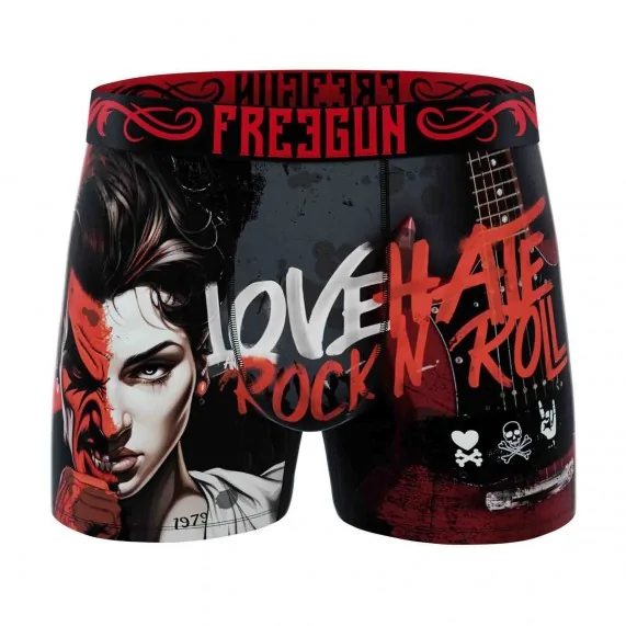 Calzoncillos bóxer de microfibra para hombre "Love Hate Rock n Roll (Calzoncillos para hombre) Freegun chez FrenchMarket