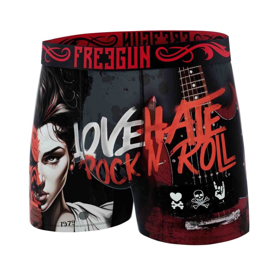 Love Hate Rock n Roll" Men's Microfiber Boxer Briefs (Men's boxer shorts) Freegun on FrenchMarket