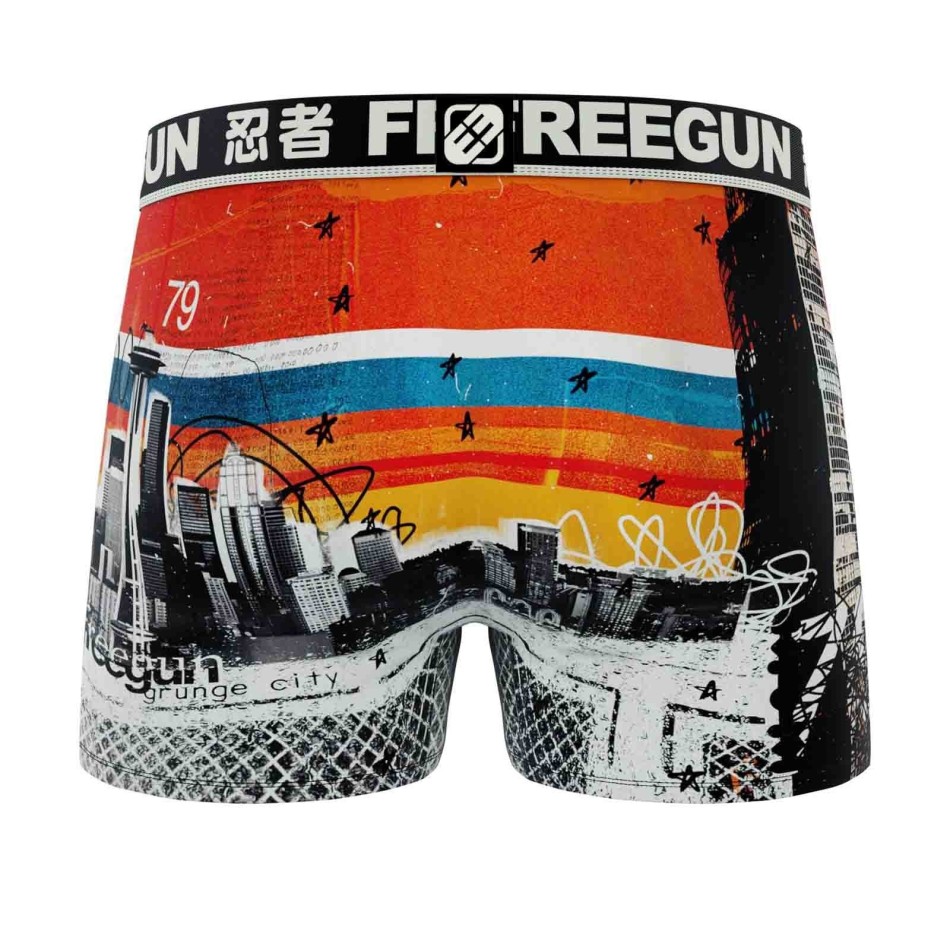 Boxer da uomo "Grunge City" in microfibra (Boxer da uomo) Freegun chez FrenchMarket