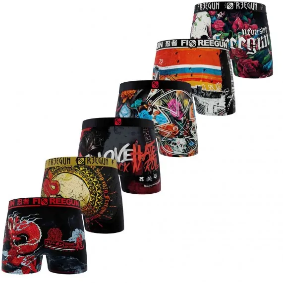 Set van 6 "Skull & Tatoo" Microvezel Boxershorts voor Mannen (Herenboxershorts) Freegun chez FrenchMarket Set van 6 "Skull & Tatoo" Microvezel Boxershorts voor Mannen (Herenboxershorts) Freegun chez FrenchMarket