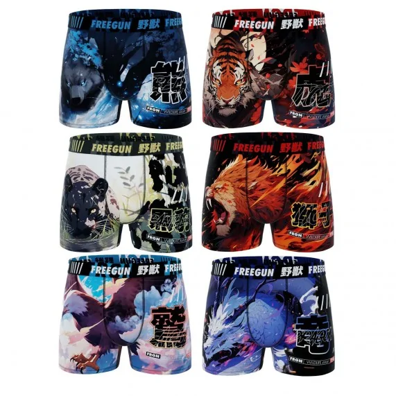 6er-Pack Boxershorts "Tiere" für Männer aus Mikrofaser (Boxershorts für Männer) Freegun auf FrenchMarket 6er-Pack Boxershorts "Tiere" für Männer aus Mikrofaser (Boxershorts für Männer) Freegun auf FrenchMarket