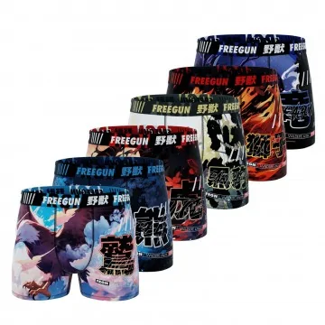 Set van 6 herenboxershorts van dierlijke microvezel (Herenboxershorts) Freegun chez FrenchMarket