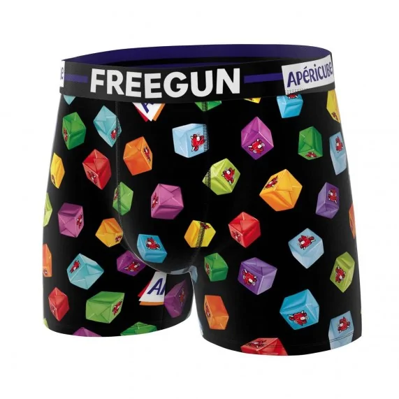 Boxershorts Herren Mikrofaser "Apéricube Vache qui rit" (Apéricube - Lachende Kuh) (Boxershorts Mann) Freegun auf FrenchMarket