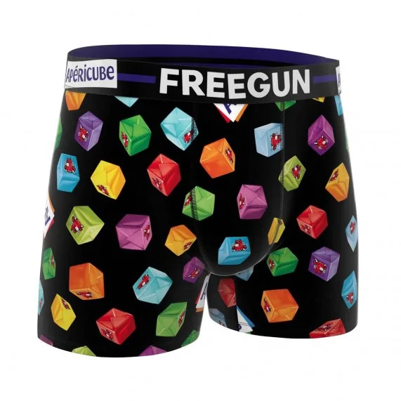 Boxershorts Herren Mikrofaser "Apéricube Vache qui rit" (Apéricube - Lachende Kuh) (Boxershorts Mann) Freegun auf FrenchMarket