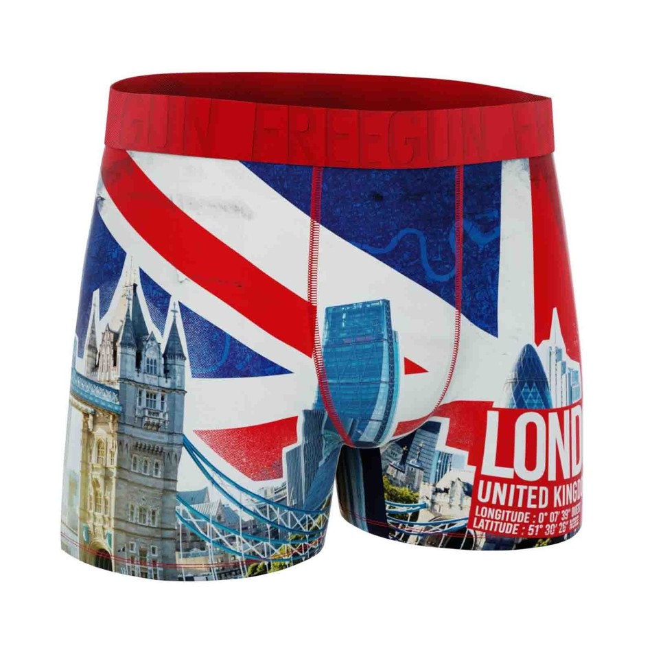 Men's Microfiber Boxer Briefs “London” UK (Men's boxer shorts) Freegun on FrenchMarket