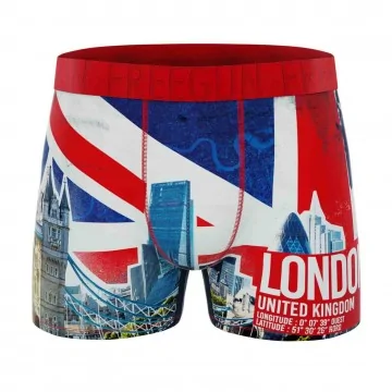 Boxer Homme Microfibre "LONDRES" UK (Boxers Homme) Freegun chez FrenchMarket