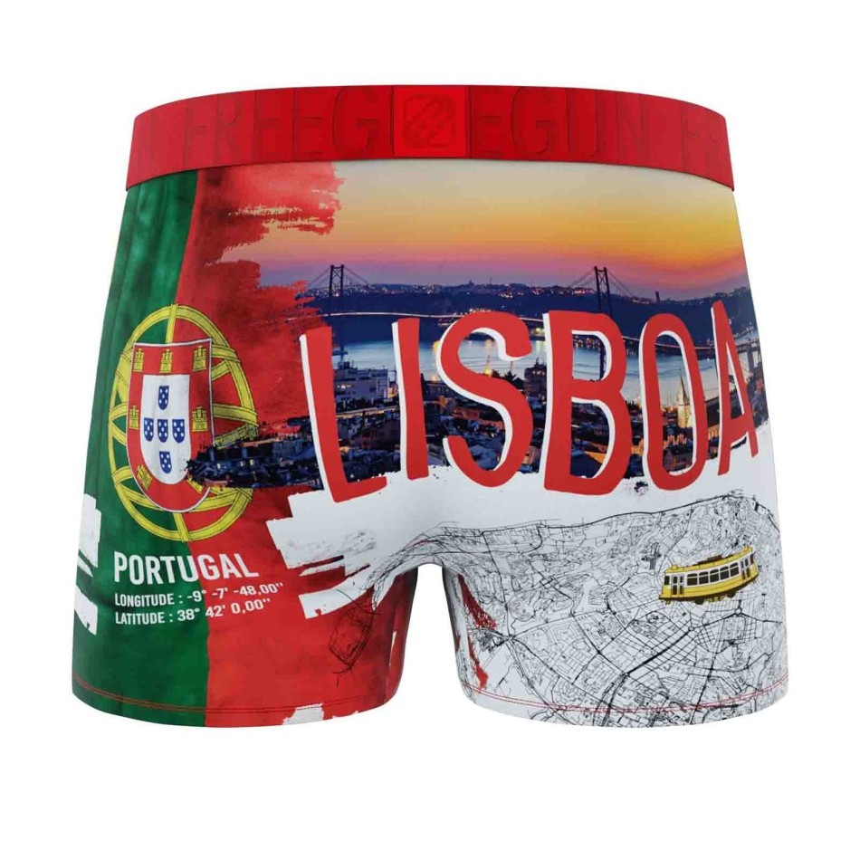 LISBOA" Men's Microfiber Boxer Briefs Portugal (Men's boxer shorts) Freegun on FrenchMarket