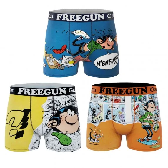 Lote de 3 calzoncillos de microfibra para hombre "GASTON LAGAFFE (Calzoncillos para hombre) Freegun chez FrenchMarket Lote de 3 calzoncillos de microfibra para hombre "GASTON LAGAFFE (Calzoncillos para hombre) Freegun chez FrenchMarket