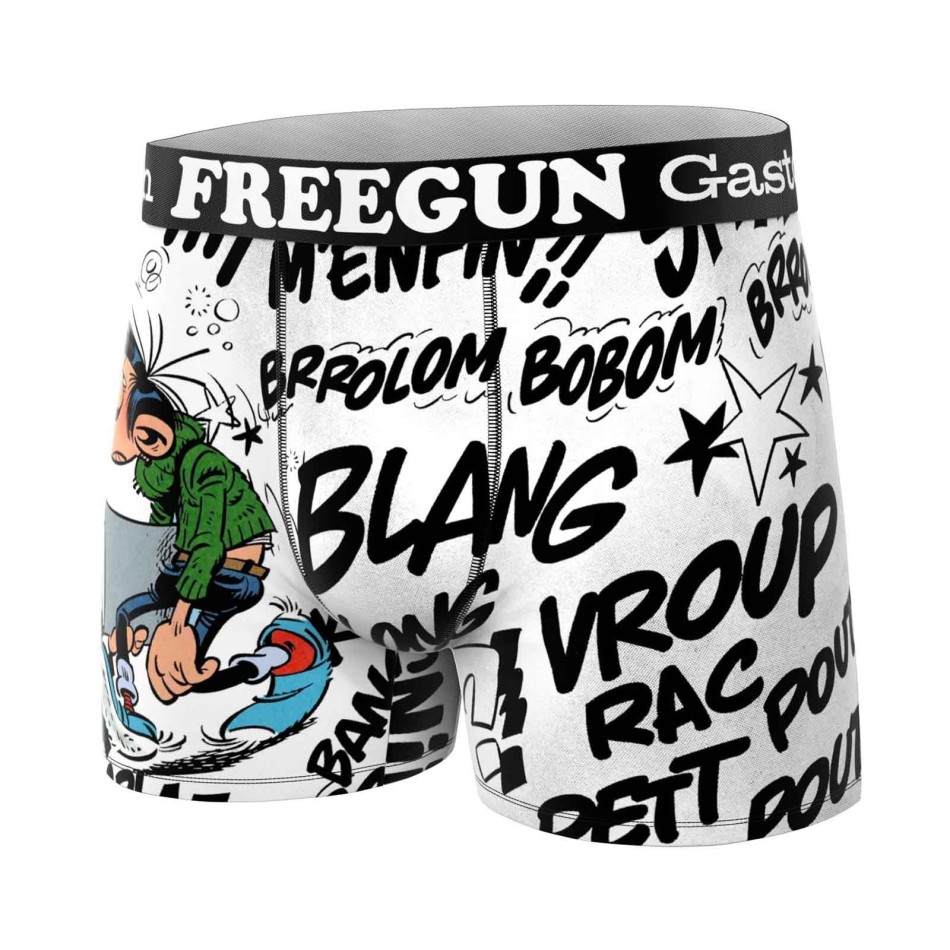 Men’s Microfibre Boxer Shorts “GASTON LAGAFFE” (Men’s Boxer Shorts) Freegun at FrenchMarket