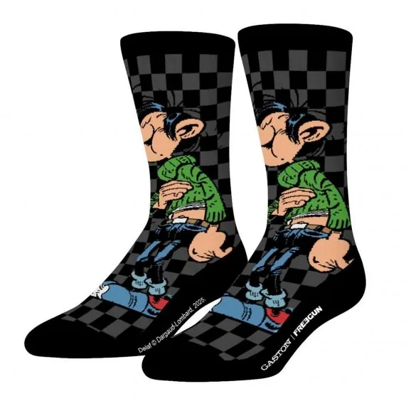 Lote de 2 pares de calcetines de hombre "Gaston Lagaffe (Calcetines de fantasía) Freegun chez FrenchMarket
