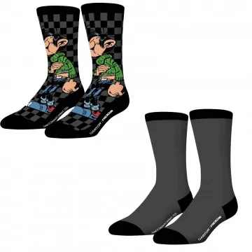 2 Paar "Gaston Lagaffe" Socken für Männer (Fancy) Freegun auf FrenchMarket