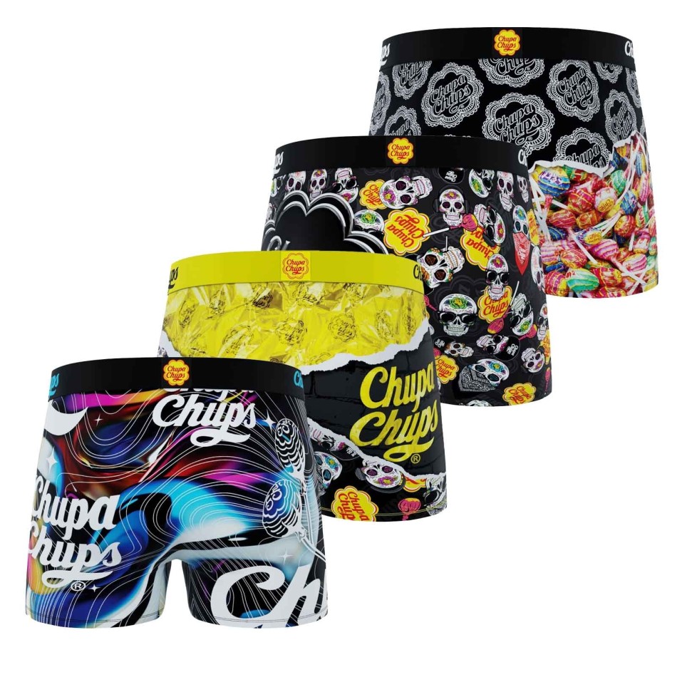 FREEGUN Set med 4 "Chupa Chups" boxerkalsonger för pojkar