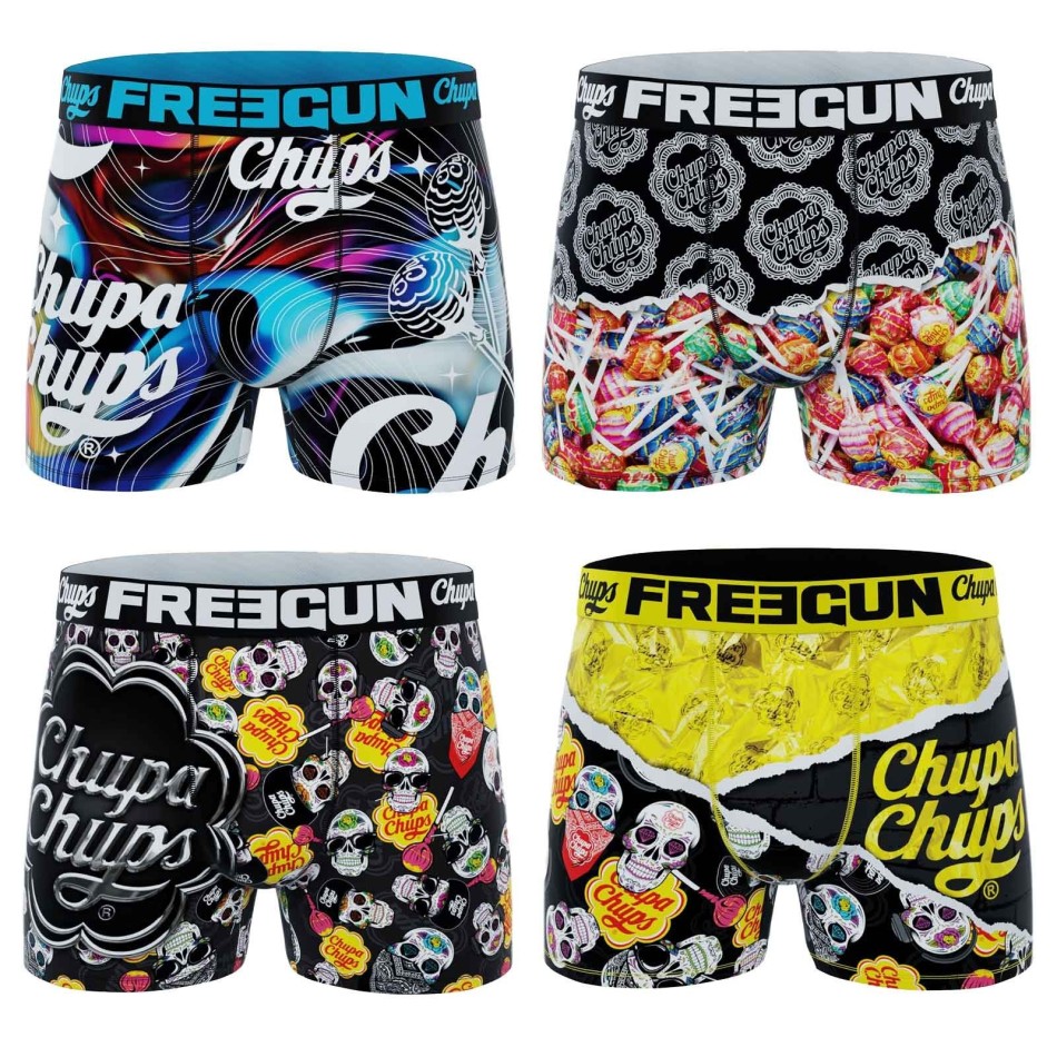 Set van 4 "Chupa Chups" jongensboxershorts (Set jongensboxershorts) Freegun chez FrenchMarket